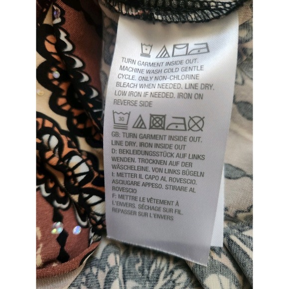 Bob Mackie Sequin Long-Sleeved Button-Down Blouse Size M Geometric Wearable Art - Picture 6 of 8